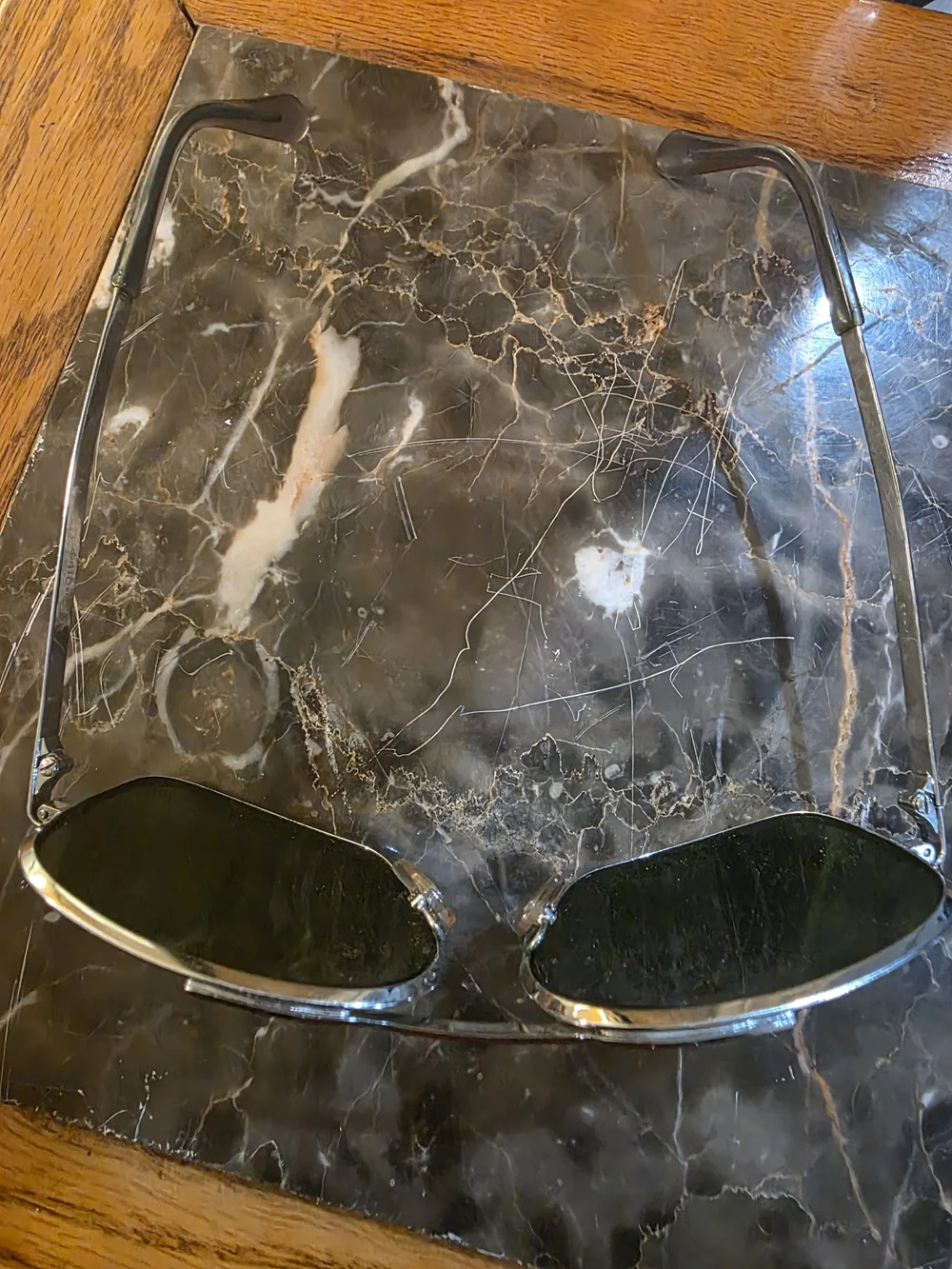 Men's Sunglasses Metal Frame with Green Lenses
